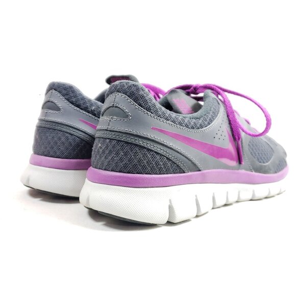Nike Flex Womens Size 9 Running Shoes Gray & Pink Lightweight Mesh - Picture 4 of 9
